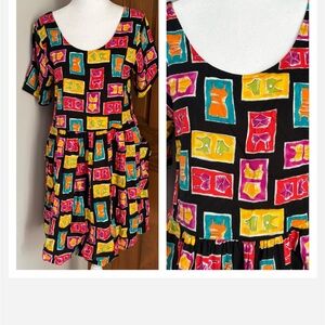 Vtg Sand Dollars Swim Cover Up Dress Petite Small PS Bathing Suit Novelty Print